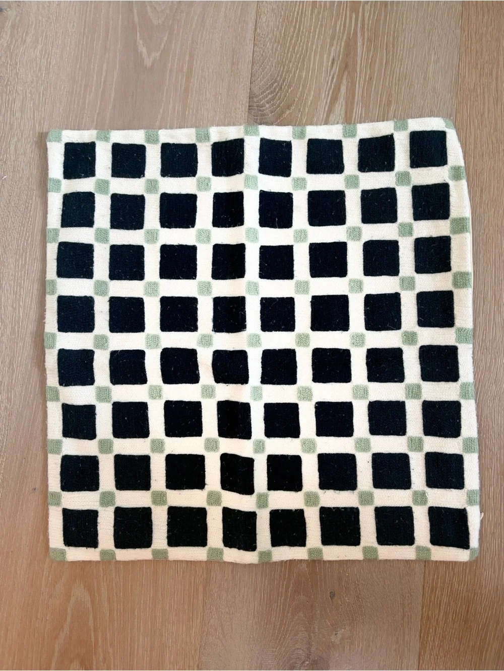 West Elm Cream, Navy & Sage Geometric 20x20 pillow cover